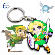 Japanese cartoon soft pvc Zelda keychain,pvc rubber keychain
